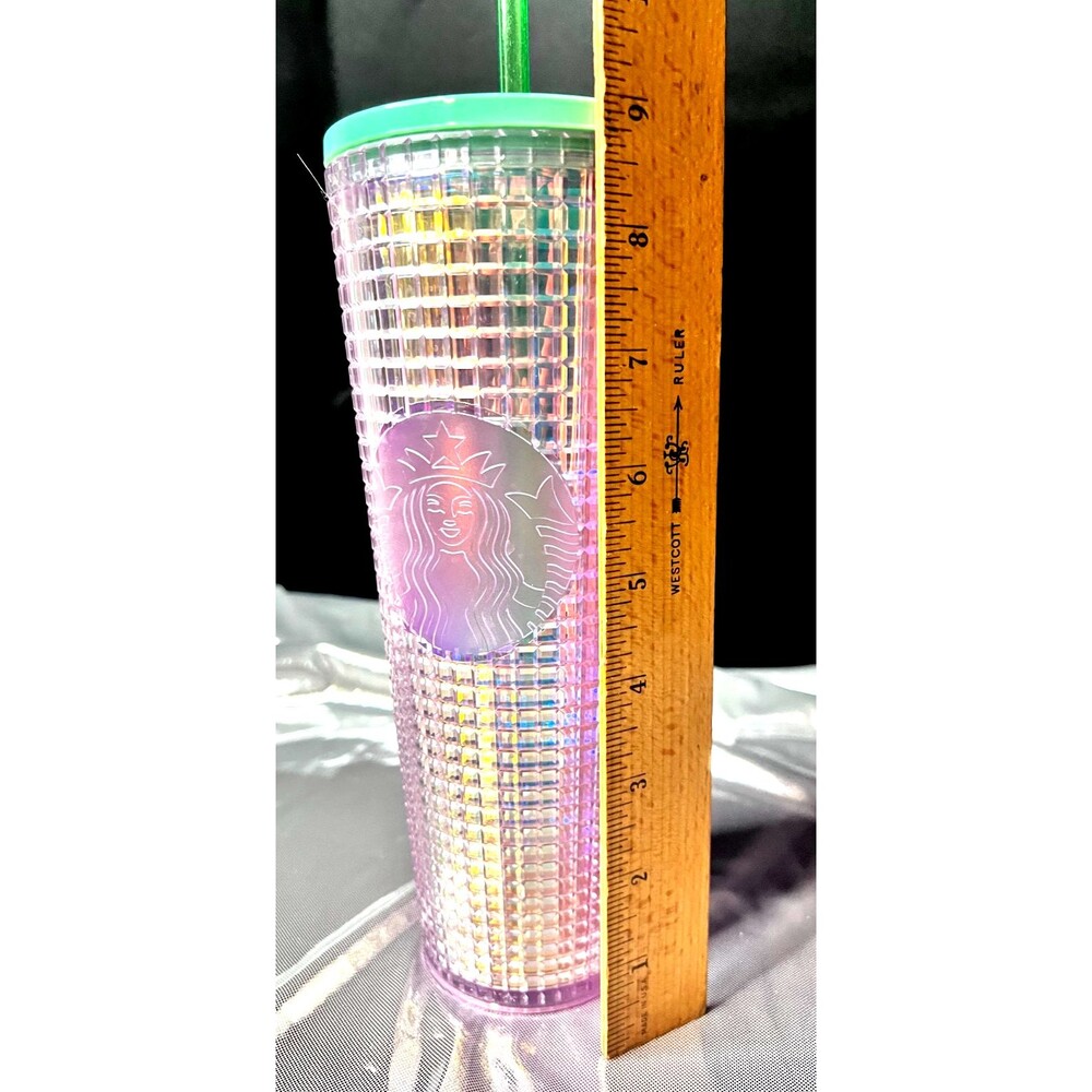Starbucks Pink Iridescent Textured Cold Cup Tumbler with Lid and Straw